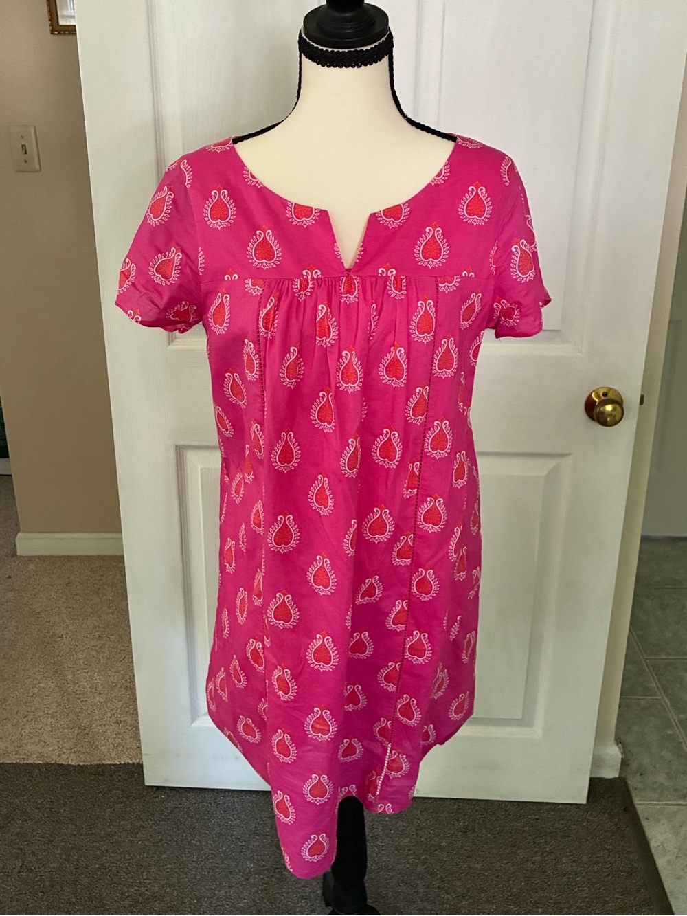 Vineyard Vines Pink Tunic Dress with Coral Paisley Print